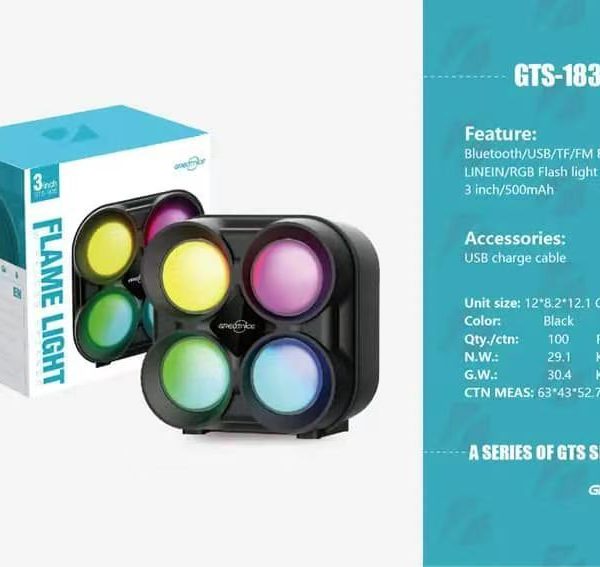 سبيكر GTS-1835 بإضاءة Flame Light