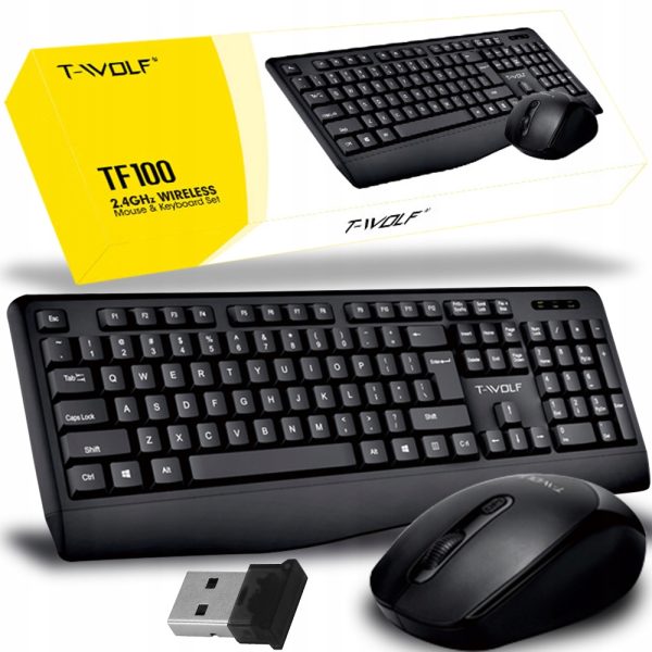 طقم كيبورد وماوس لاسلكي T-WOLF TF100