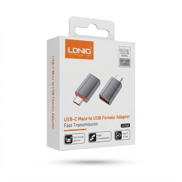ادابتر LDNIO LC140 (Type-C إلى USB-A)
